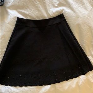 Loft black scalloped skirt